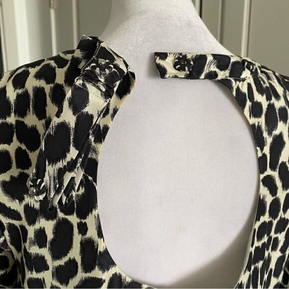 Kate Spade Dorothy Black and White Silk Shift Dress with Tie Waist Size 2 - Picture 8 of 12